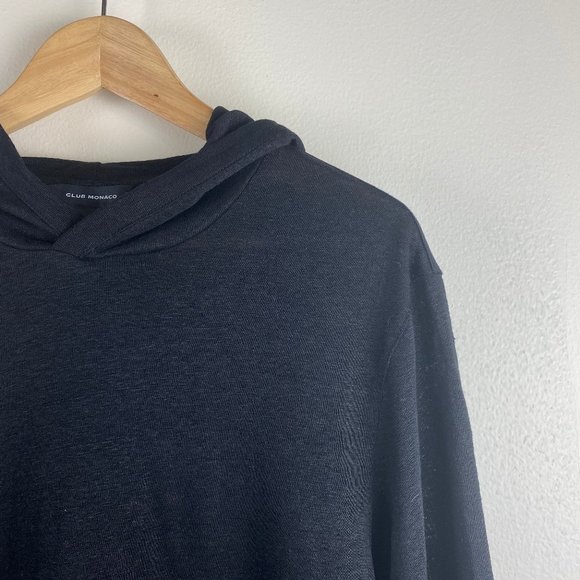 Club Monaco Other - NWOT Club Monaco | Black Linen Hooded Sweater – M